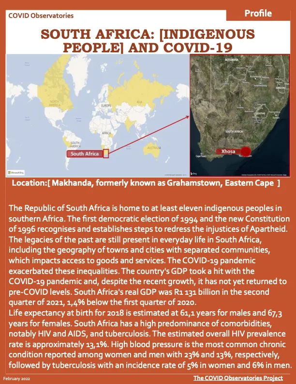 SOUTH AFRICA: [INDIGENOUS PEOPLE] AND COVID-19